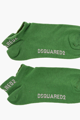 Solid Color No Show Socks with Contrasting Logo