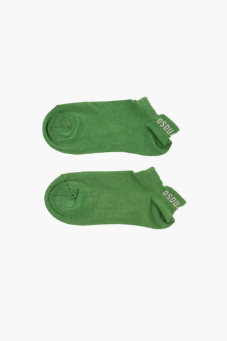 Solid Color No Show Socks with Contrasting Logo