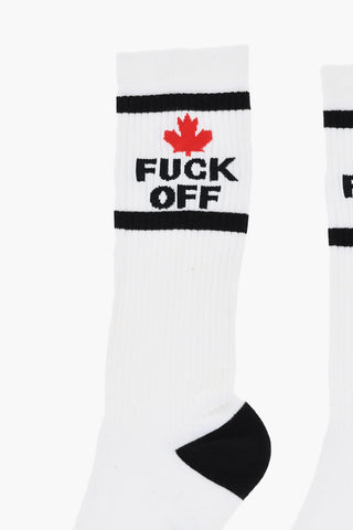 Ribbed Long Socks with Contrasting Details