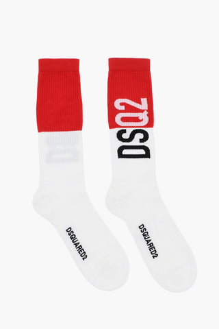 Mid-Crew Zweifarbige Socken