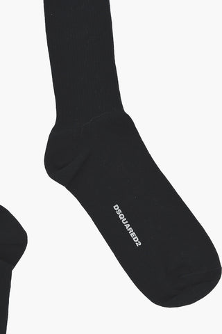 Solid Color Long Socks with Contrasting Detail