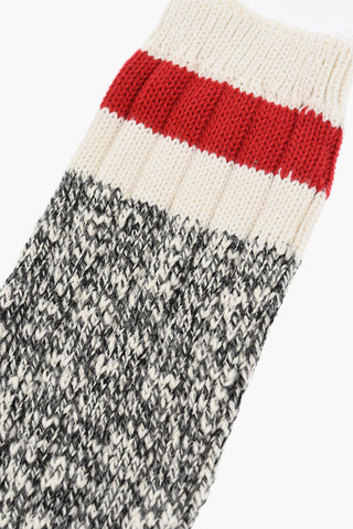 Melange Long Socks with Contrasting Detail