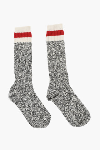Melange Long Socks with Contrasting Detail