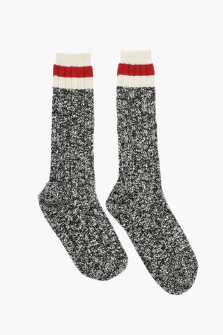 Melange Fabric DEMIE Long Socks with Contrasting Detail