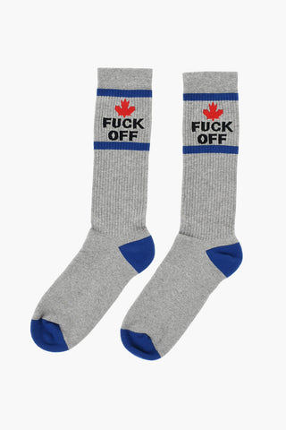 Ribbed Long Socks with Contrasting Details