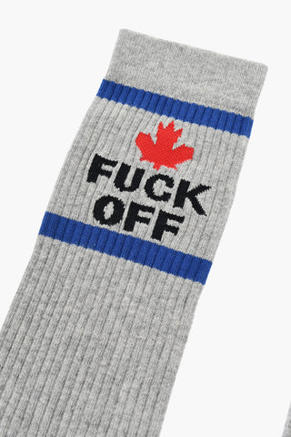 Ribbed Long Socks with Contrasting Details