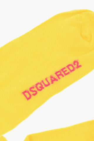 Solid Color Low-Cut Socks with Contrasting Logo