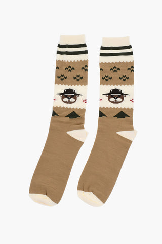 Patterned Wool Blend Long Socks