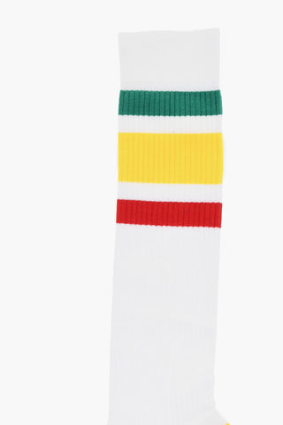 Ribbed Long Socks with Contrasting Details