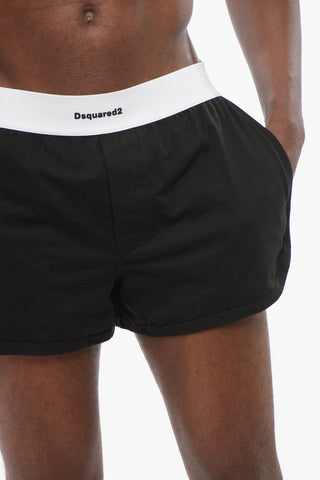 Cotton Blend Boxer with Contrasting Waistband