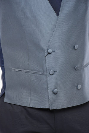 CODE Silk-Blend Double-Breasted Waistcoat with Piped Pockets