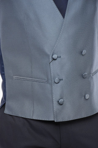 CODE Silk-Blend Double-Breasted Waistcoat with Piped Pockets