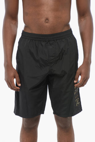 Embossed Lamè Logo SURFER Nylon Shorts