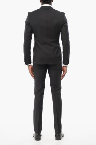 Three-Pieces Suite with Satin Peak Lapel