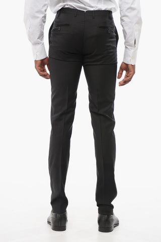 Three-Pieces Suite with Satin Peak Lapel