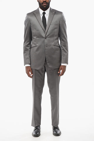 Peak Lapel Three-Piece Suit with Contrasting Detail