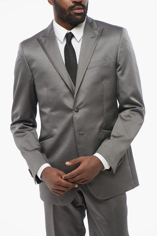 Peak Lapel Three-Piece Suit with Contrasting Detail