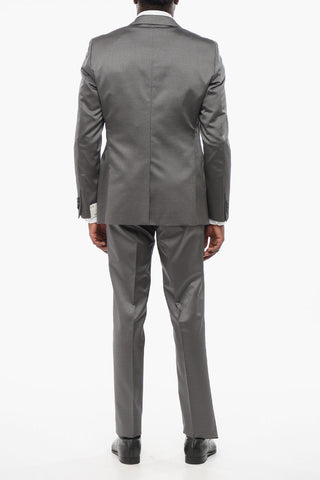 Peak Lapel Three-Piece Suit with Contrasting Detail