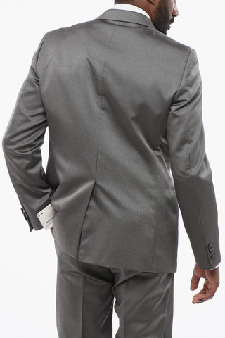 Peak Lapel Three-Piece Suit with Contrasting Detail