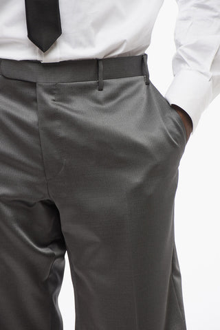 Peak Lapel Three-Piece Suit with Contrasting Detail