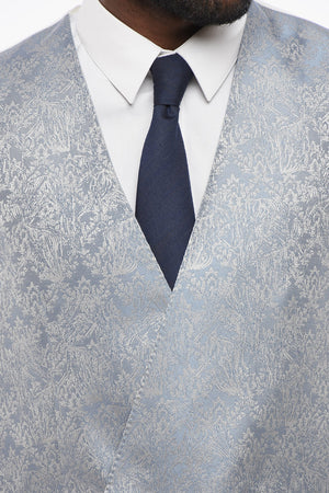 Double-Breasted Embroidered Silk Waistcoat with Welt Pockets