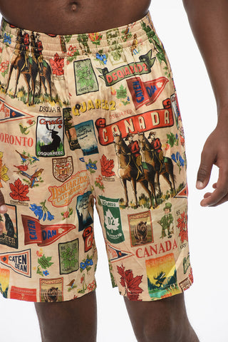 Patterned Silk Blend Pijama Shorts