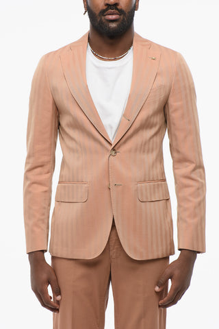 CC COLLECTION Single-Breasted Blazer with Tone-on-Tone Stripes