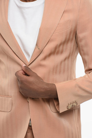 CC COLLECTION Single-Breasted Blazer with Tone-on-Tone Stripes