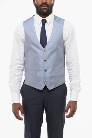 Gilet in Seta Motivo Geometrico con Martingala sul Retro