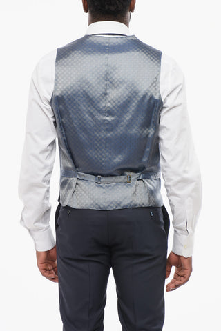 Gilet in Seta Motivo Geometrico con Martingala sul Retro