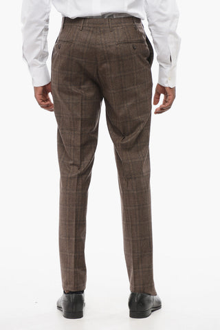 Virgin Wool REFINED Suit with Check Motif