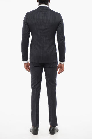 CC COLLECTION Pintriped Single Breasted RETAILORED Cotton Suit