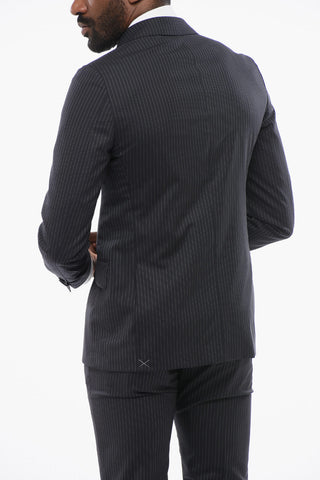 CC COLLECTION Pintriped Single Breasted RETAILORED Cotton Suit