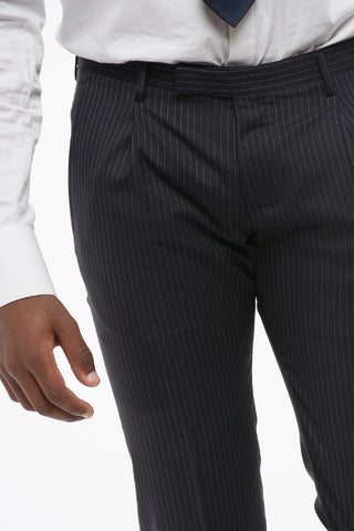 CC COLLECTION Pintriped Single Breasted RETAILORED Cotton Suit