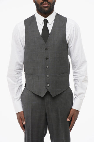 CC COLLECTION 3-Piece REFINED Wool Suit with District Check Motif