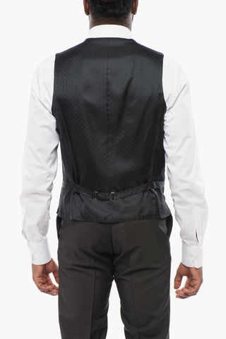 Pinpoint-Pattern Silk Gilet CEREMONY ACADEMY