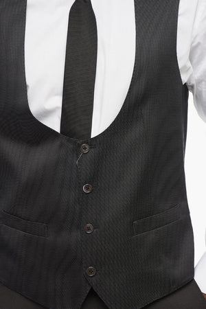 Pinpoint-Pattern Silk Gilet CEREMONY ACADEMY