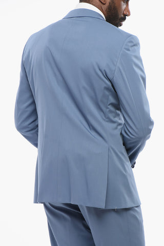 Three Pieces Suit with Contrasting Satin Details