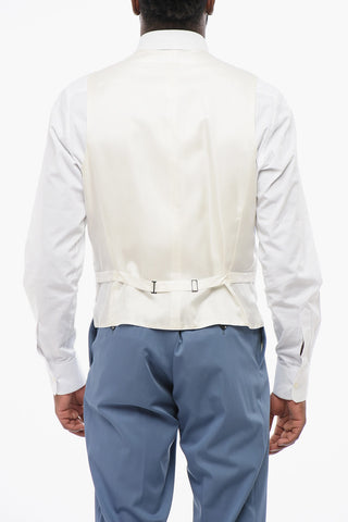 Three Pieces Suit with Contrasting Satin Details
