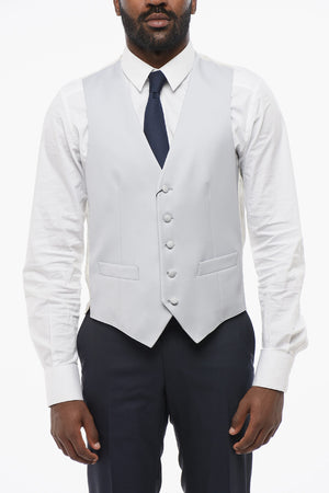 5-Button Silk Waistcoat with Welt Pockets