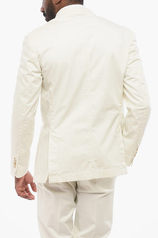 CC COLLECTION Double Breasted Unlined Suit With Peak lapel