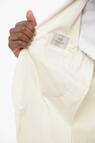 CC COLLECTION Double Breasted Unlined Suit With Peak lapel