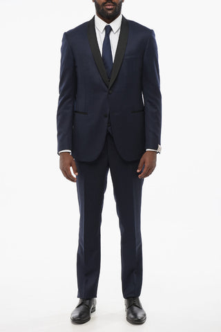 Tree-Pieces Suit with Satin Shawl Lapel