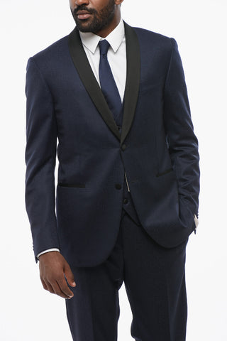 Tree-Pieces Suit with Satin Shawl Lapel