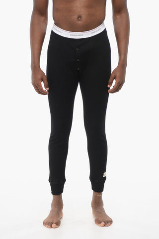 Underwear Ribbed Leggings with Logoed Waistband