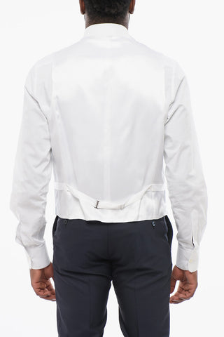 CC COLLECTION Silk 4 Buttons Vest With Jetted Pockets