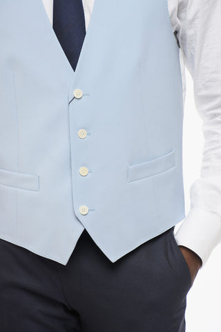 CC COLLECTION Silk 4 Buttons Vest With Jetted Pockets