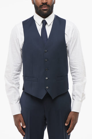 CC COLLECTION Single-Breasted Virgin Wool Vest REFINED