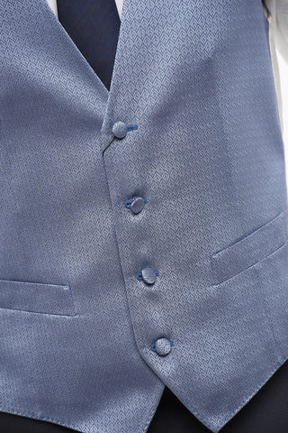 4-Button Embroidered Silk Waistcoat with Welt Pockets