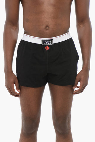 Boxer in Cotone Stretch con Dettaglio in Applicazione